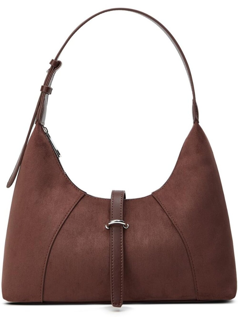 Suede Crescent Shoulder Bag for Women Adjustable Crossbody Bag Small Hobo